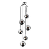 Nico 6 Light Cluster Pendant Polished Chrome Smoked Glass dar Lighting